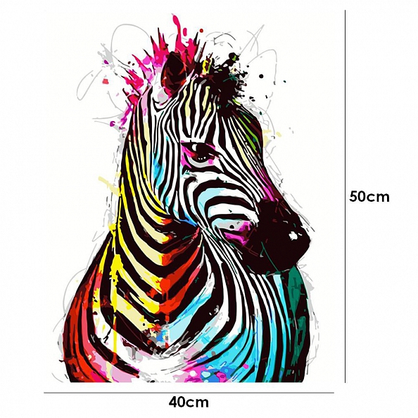 Paint By Numbers-DIY Zebra(40*50 CM) PW741