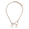 Simple elegant star pearl necklace PWB138
