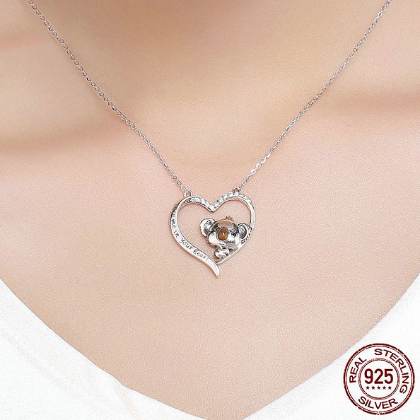 “Keep Me In Your Heart” Koala Pendant Necklace PWB374