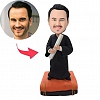 Male Graduate With Books Custom Bobblehead PW392