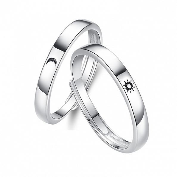 Romantic Moon and Star Couple Ring PWB286