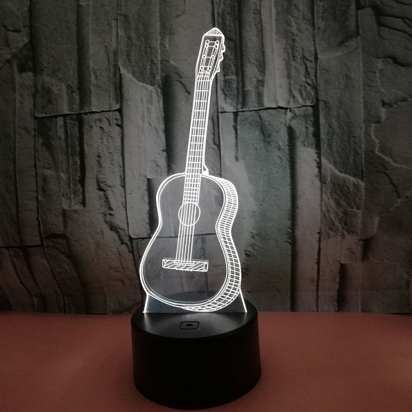 3D Guitar Illusion Lamp Gift 7/16 Colors PW547