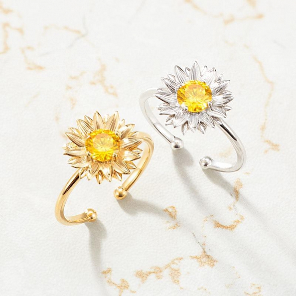 You are my sunshine sunflower ring PW841