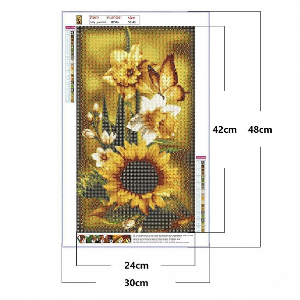 DIY 5D Full Round Drill Diamond Painting- Flower(30X48) PW709