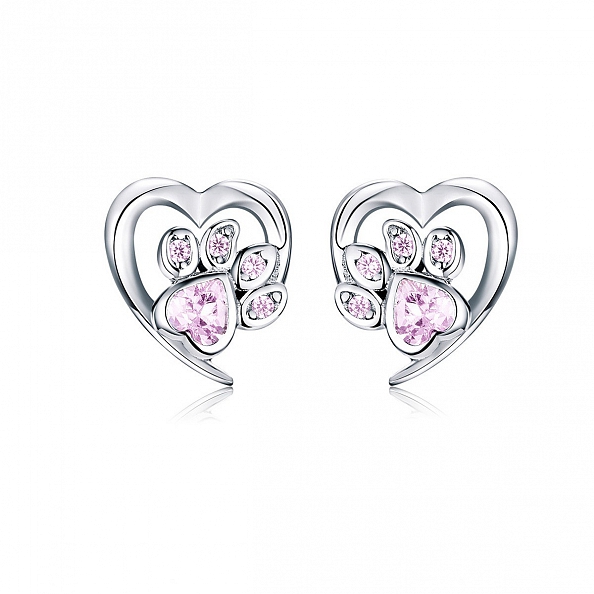 Cute Cat Paw Stud Earrings PWB437