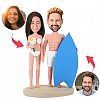 Surfing Couple Custom Bobblehead PW333