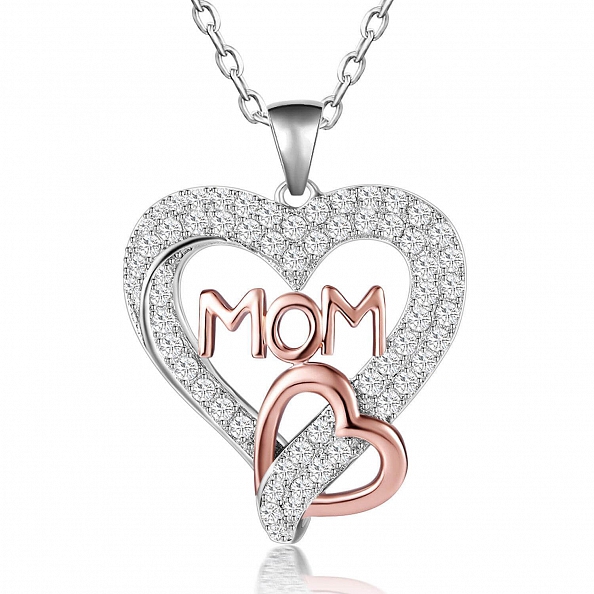 S925 Ｓｔｅｒｌｉｎｇ　Ｓｉｌｖｅｒ　Ｄｂｏｕｂｌｅ　Ｈｅａｒｔ　Ｍｏｍ　Ｎｅｃｋａｌｃｅ　ＰＷＢ３４１