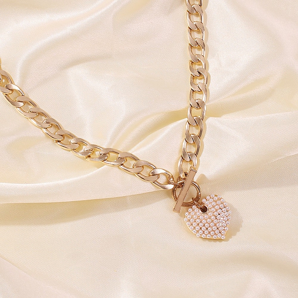 Punk pearl love necklace PWB212