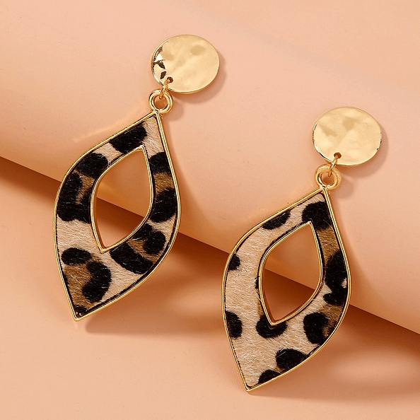 Drop shape leopard earrings PWB127