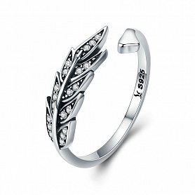 925 Sterling Silver Tree Leaf Ring PWB562
