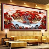 5D DIY Full Drill Diamond Painting Red Mountain Cross Stitch Embroidery Kit（80*30CM ） PW594