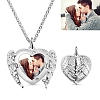 Engravable Angel Wings Photo Pendant Necklace PWB230