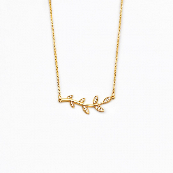 BE-LEAF IN YOURSELF LIKE I DO Tree Leaf Necklace PWB474