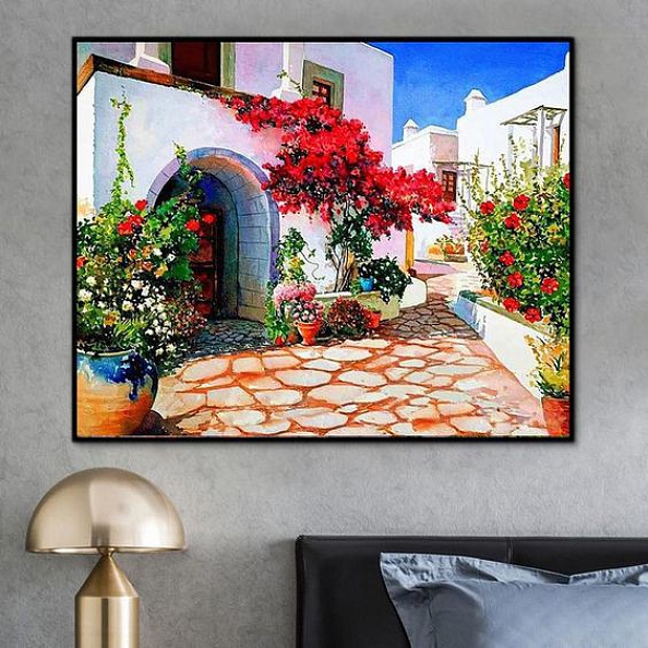 Landscape Greece Santorini Paint By Numbers Kits PW286