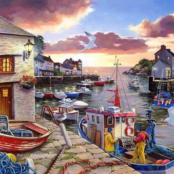 Landscape Water Town Paint By Numbers Kits PW372