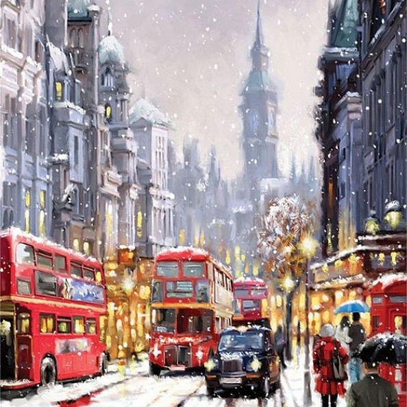 Landscape London Winter Paint By Numbers Kits PW377