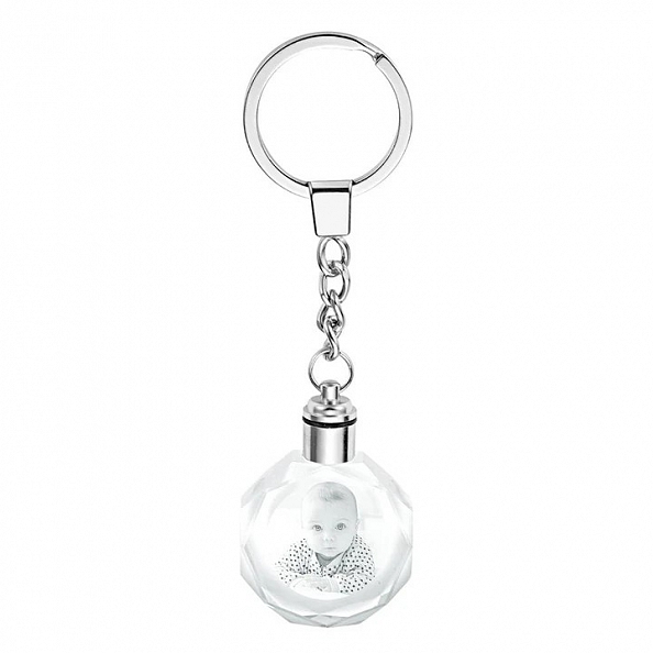 Custom  Photo Crystal Key Chain Ocagon PW339