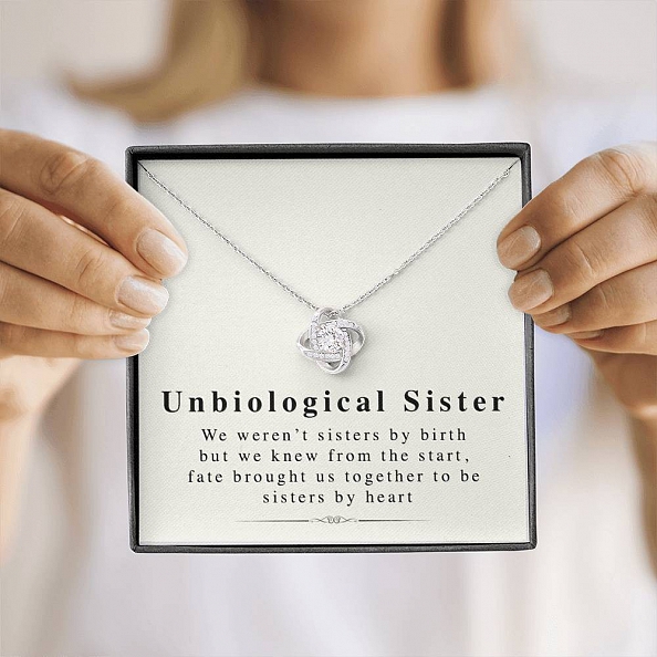 Unbiological Sister - Friendship Knot Necklace  PWB159