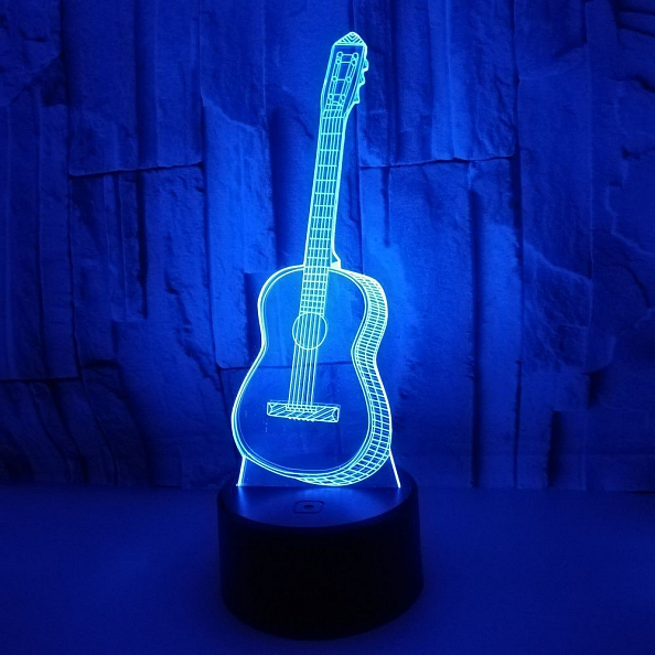 3D Guitar Illusion Lamp Gift 7/16 Colors PW547