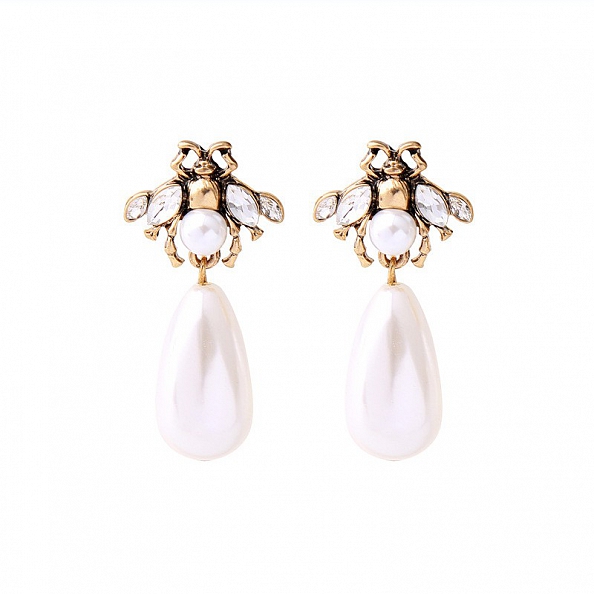Pearl and Bee Earrings PWB308