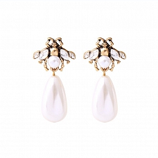 Pearl and Bee Earrings PWB308