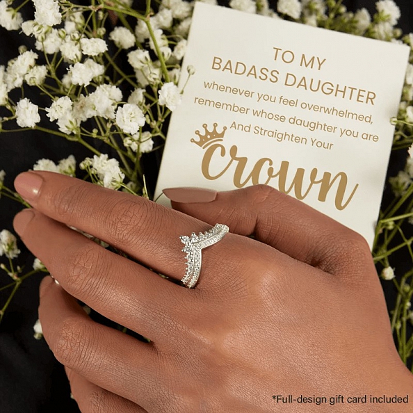 S925 TIARA RING-TO MY BADASS DAUGHTER PWB190