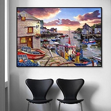 Landscape Water Town Paint By Numbers Kits PW374