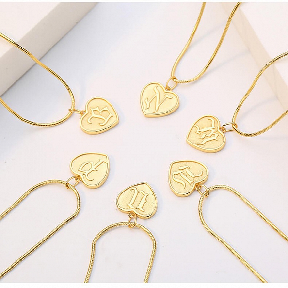 Embossed letter necklace PW894