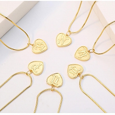 Embossed letter necklace PW894