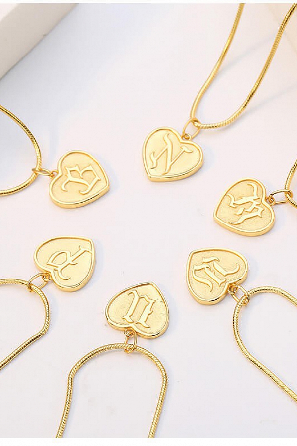 Embossed letter necklace PW894 Necklace PromiseIn