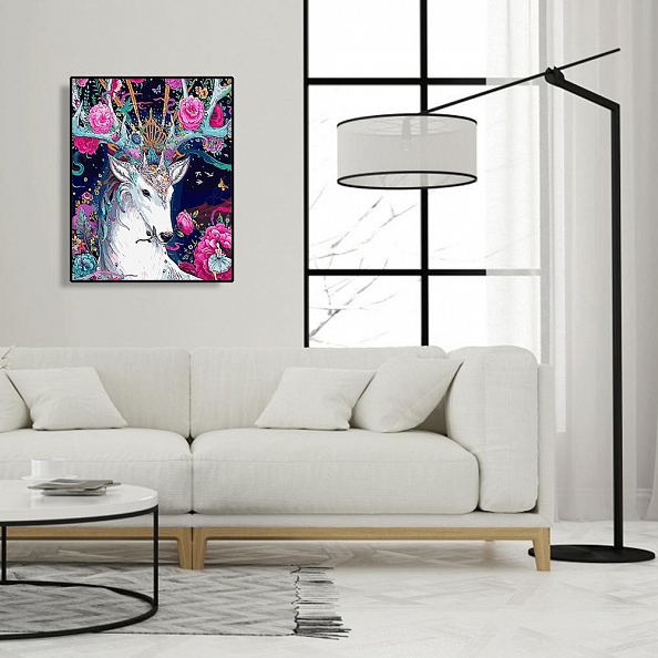 DIY Paint By Numbers Kit(16x20in40x50cm)-Flower Deer PW794