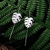 925 Sterling Silver Handmade Monstera Leaves Drop Earrings PWB251
