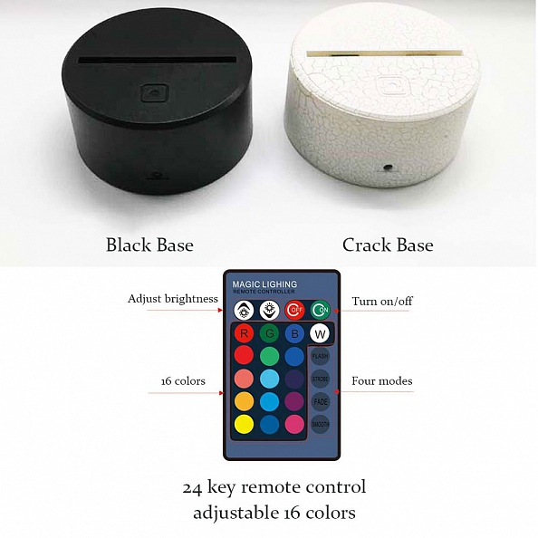 3D Motorcycle Illusion Lamp Gift 7/16 Colors PW554