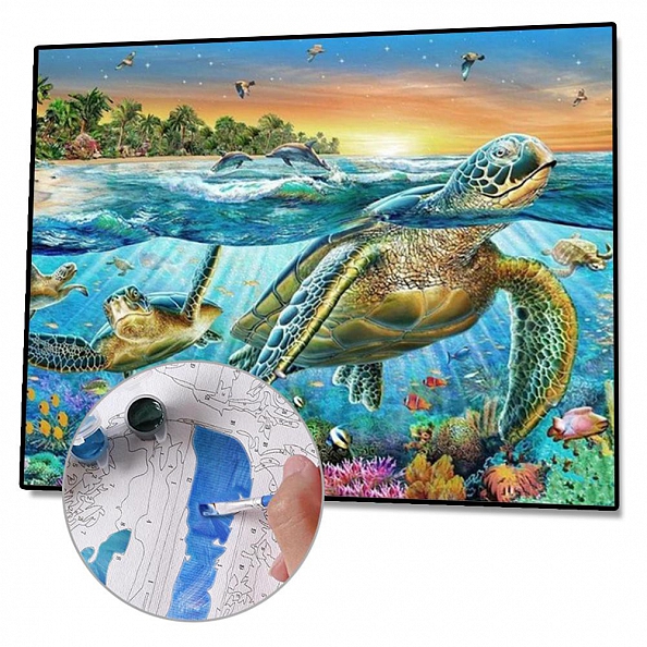 DIY Paint By Numbers-Turtle (40*50 CM) PW603