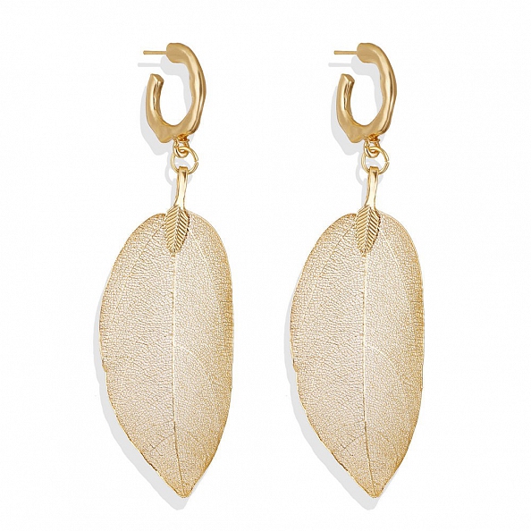 Hollow leaf eardrop PWB071