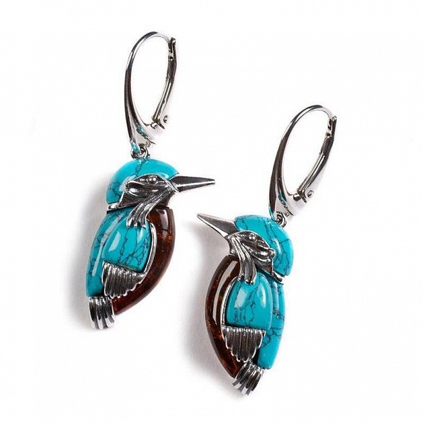 Blue Bird Drop Earrings PWB279
