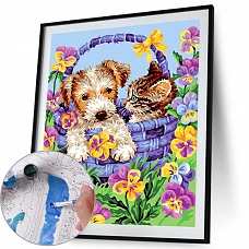 DIY Paint By Numbers Kit(40x50cm) Cat Dog-PW768