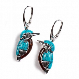 Blue Bird Drop Earrings PWB279