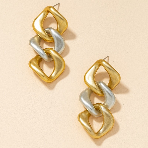 Gold and silver chain earrings PWB225