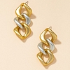 Gold and silver chain earrings PWB225