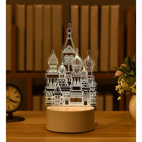Customized 3D Castle Illusion Lamp Gift PW552