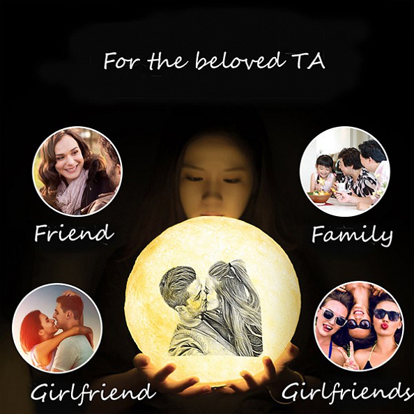 Bluetooth - Personalized Photo Moon Lamp PW036