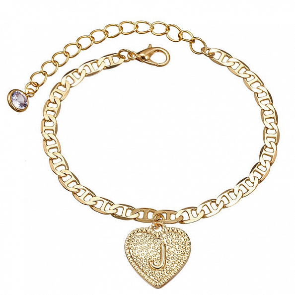Heart Initials Ankle Bracelet PW889