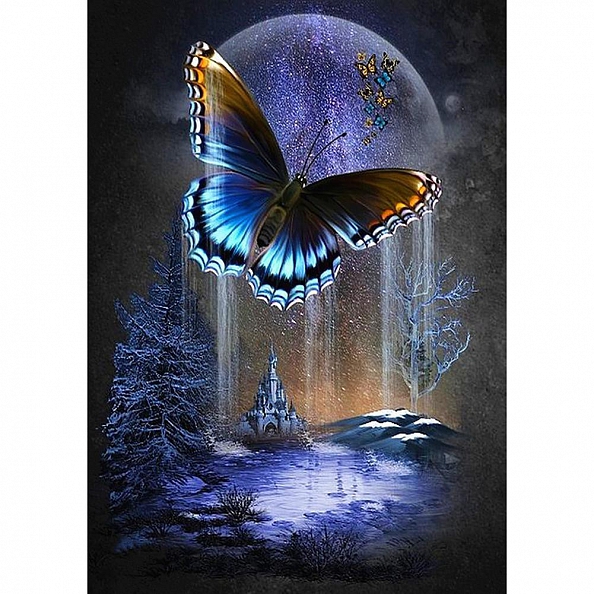 DIY Full Drill Square Diamond Painting Purple Butterfly PW692