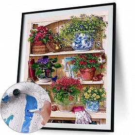 Paint By Number Kits-Flower Rack (40*50 CM) PW613