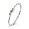 White Gold Plated Colorful Cubic Zircon Ring PWB561