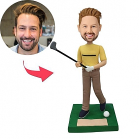 Golfer Swinging His Club Custom Bobblehead PW389