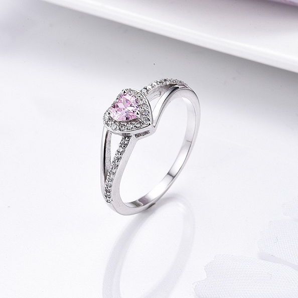 925 Sterling Silver Heart Ring PWB372
