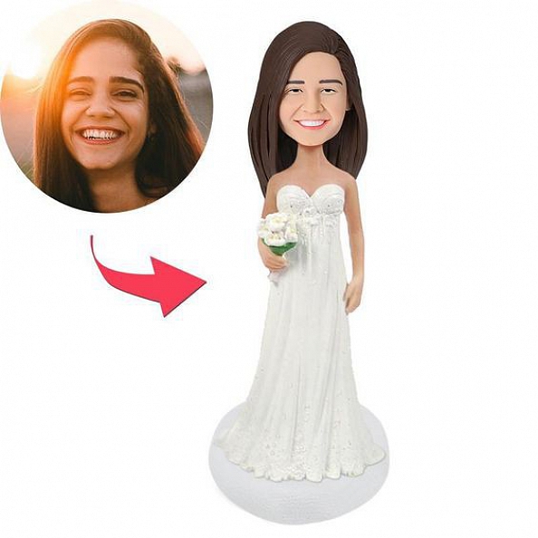 Beautiful Bride Wedding Custom Bobblehead PW313
