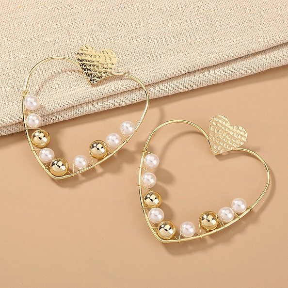 Cute heart shape pearl earrings PWB128